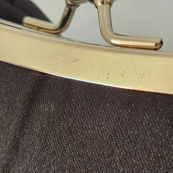 Black Satin Rhinestone Bow Evening Bag - Picture 5 of 6